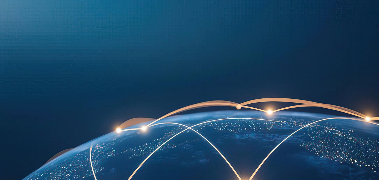 Globe illustration with connecting lines